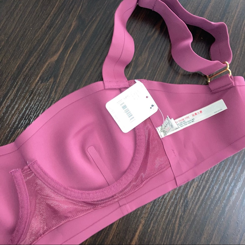 Free People Naomi Longline Bra Thick Adjustable Straps Pink Purple Comfort Bra - Picture 8 of 12